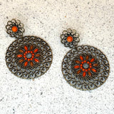 Filigree Chandelier Earrings | Red
