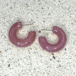 Bright Acrylic Hoop Earrings | Light Pink