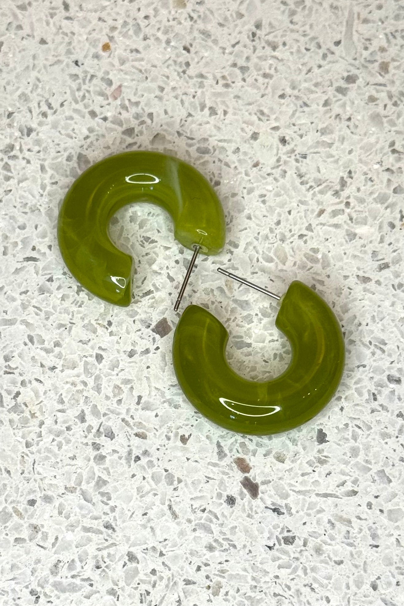 Bright Acrylic Hoop Earrings | Avocado