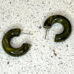 Bright Acrylic Hoop Earrings | Mineral Olive