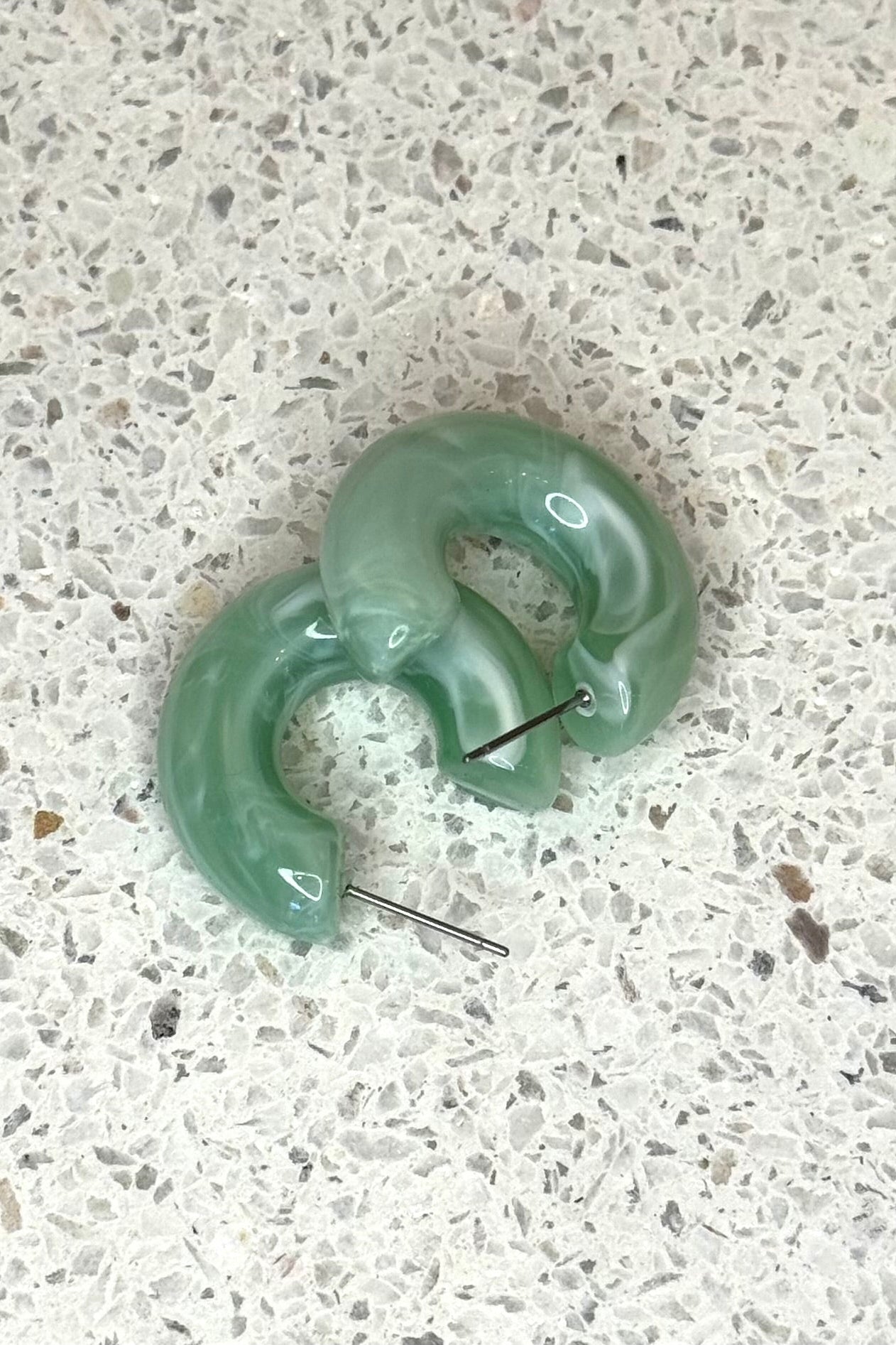 Bright Acrylic Hoop Earrings | Misty Mint