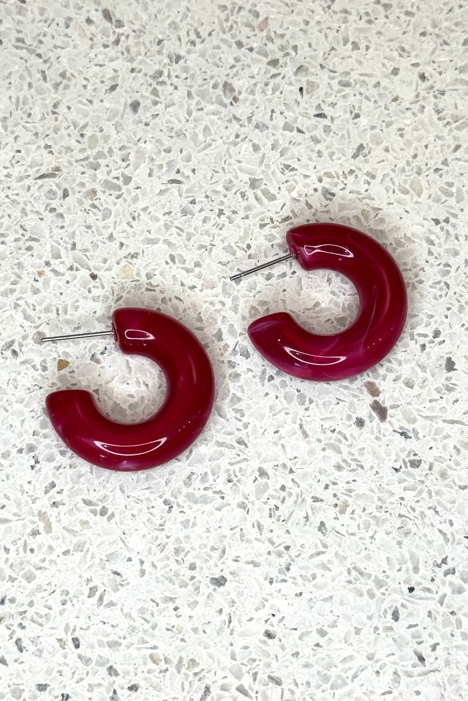 Bright Acrylic Hoop Earrings | Prickly Pear