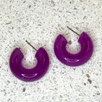Bright Acrylic Hoop Earrings | Purple