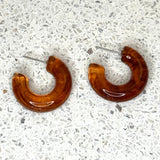 Bright Acrylic Hoop Earrings | Amber