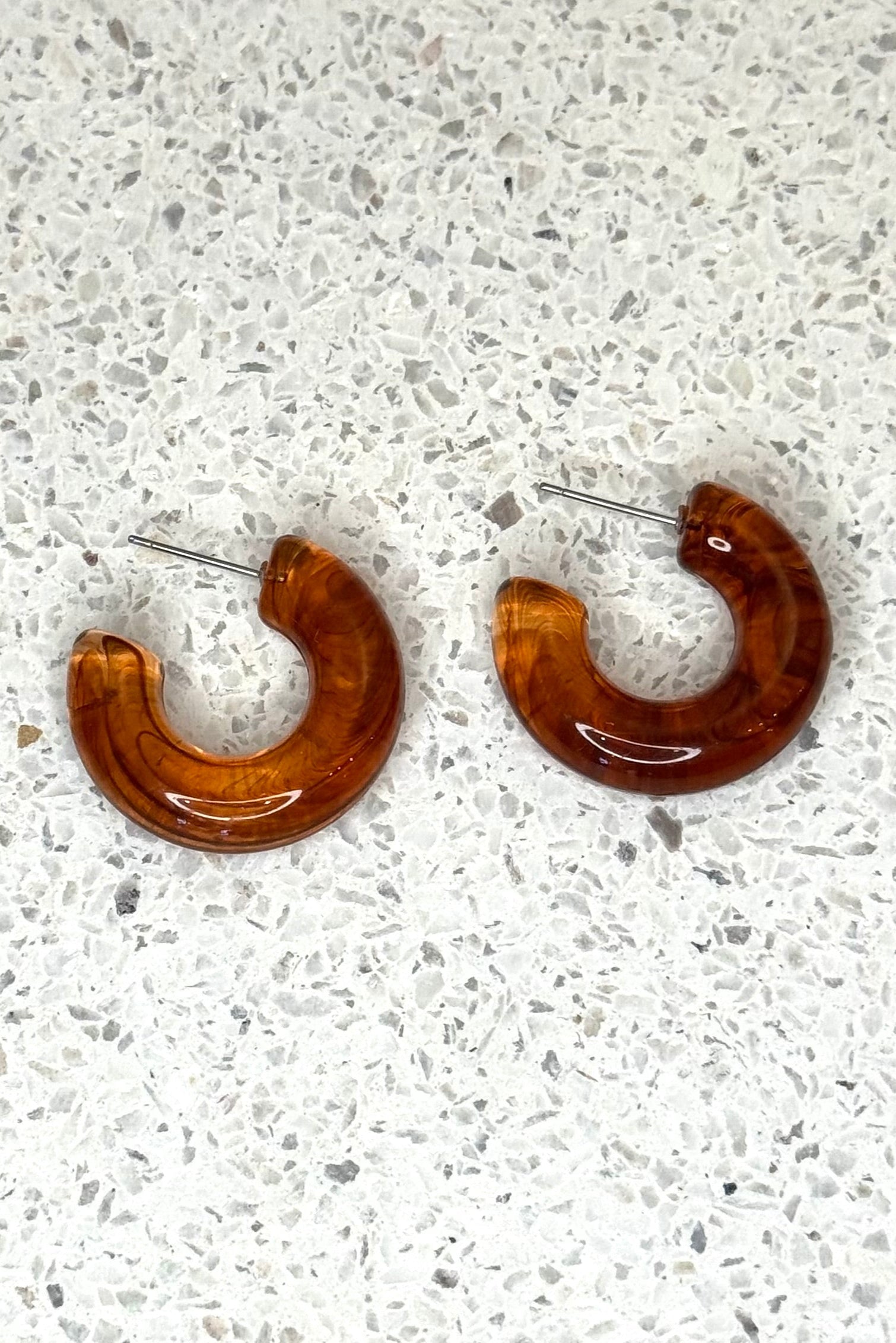 Bright Acrylic Hoop Earrings | Amber
