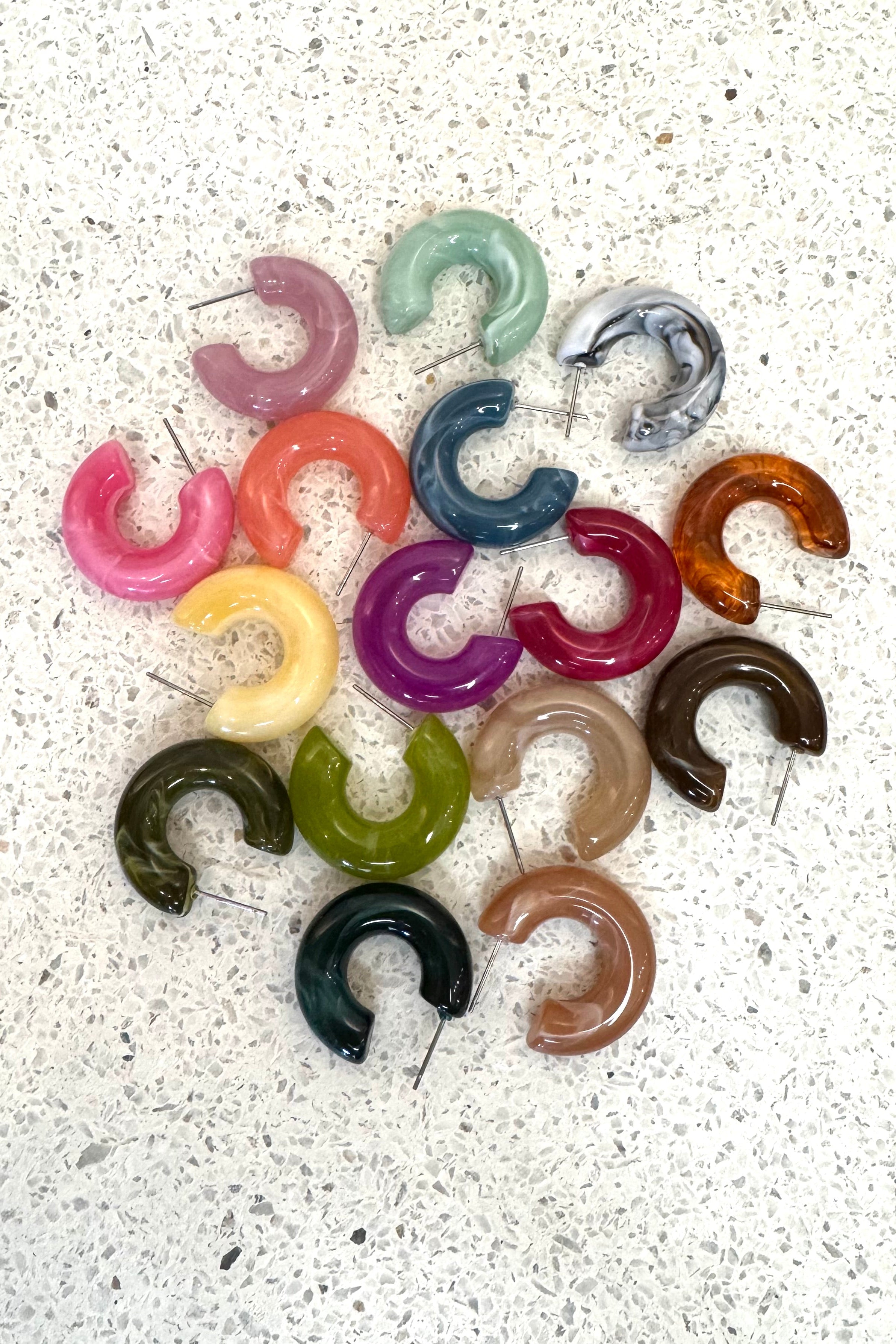 Bright Acrylic Hoop Earrings | Multiple Colors Available!