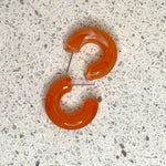 Bright Acrylic Hoop Earrings | Orange
