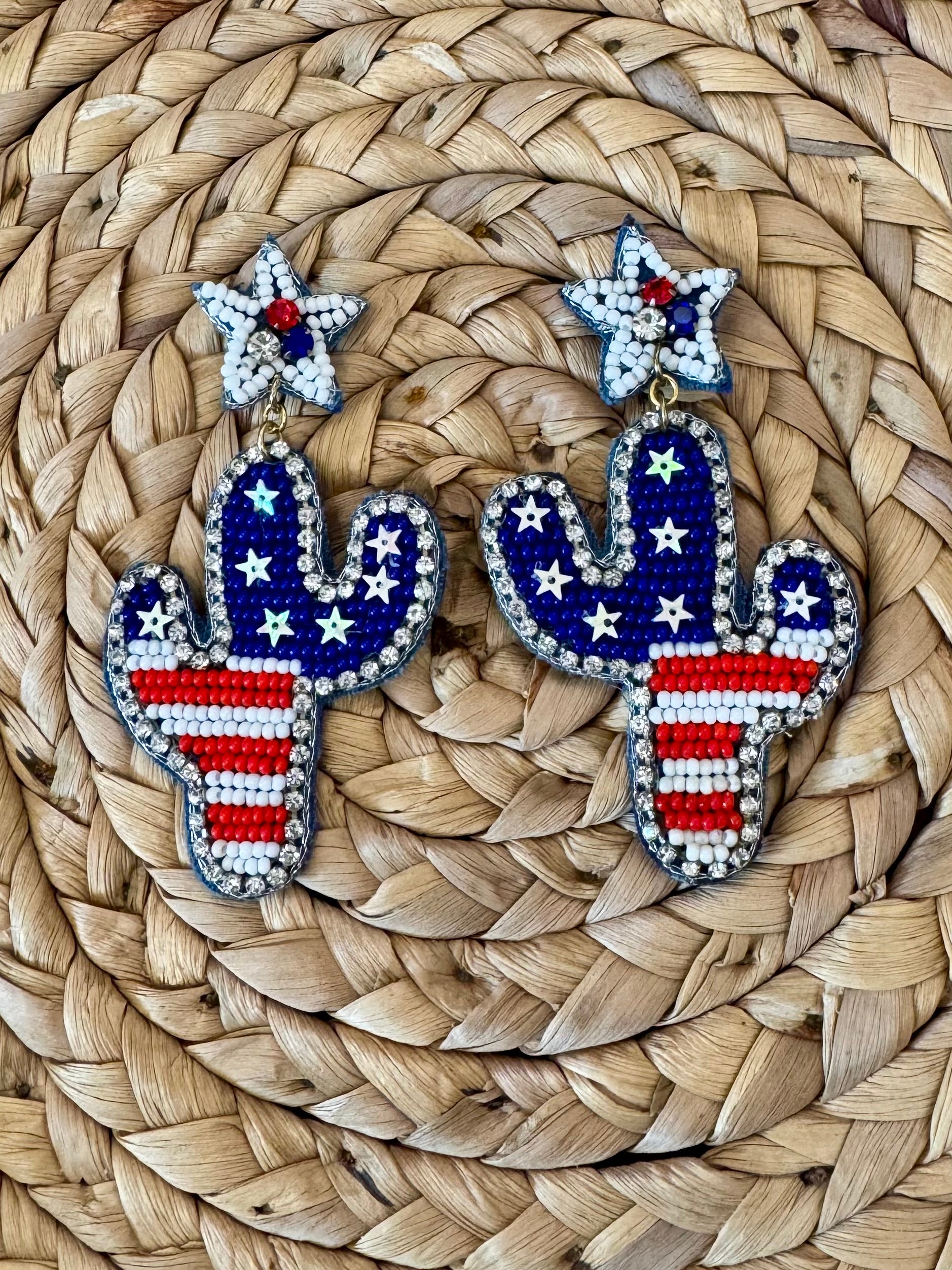 Stars & Saguaro American Flag Earrings