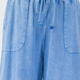 Mineral Wash Terry Knit Wide Leg Pants