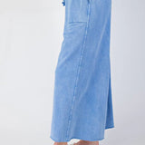 Mineral Wash Terry Knit Wide Leg Pants