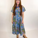 Smocked Floral Midi Dress