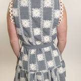 Pearl Petal Gingham Mini Dress