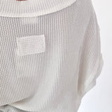 Soft Two Tone Casual Comfy Ribbed Knit Top