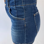 RISEN High Rise Detailed Seam Shorts | Dark Wash