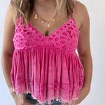 Mineral Washed Woven Tank Top