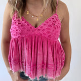 Mineral Washed Woven Tank Top