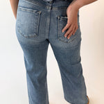 RISEN High Rise Cropped Wide Leg Denim