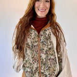 Lace Yoke Hooded Zip Jacket