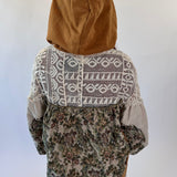 Lace Yoke Hooded Zip Jacket