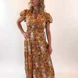 Rust In Bloom Floral Maxi Dress