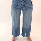 RISEN Tummy Control Crop Front Slit Jeans