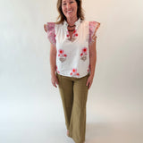 High Rise Wide Leg Pants with Front Seam