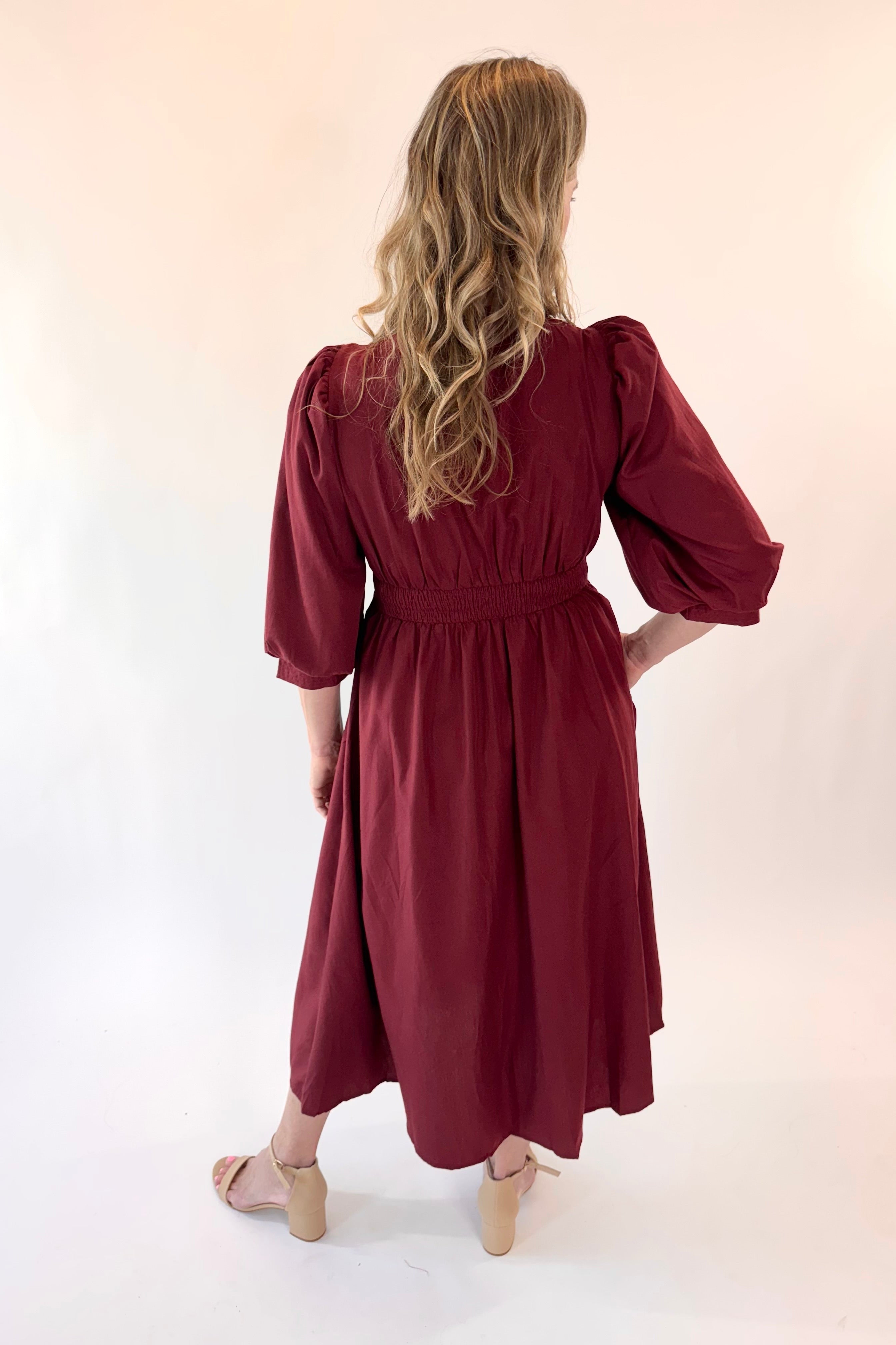 back of garnet dress