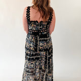 Floral Ric Rac Trim Tiered Maxi Dress