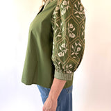Embroidered Floral Sleeve Top