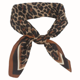 Bordered Leopard Square Scarf