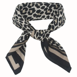 Bordered Leopard Square Scarf