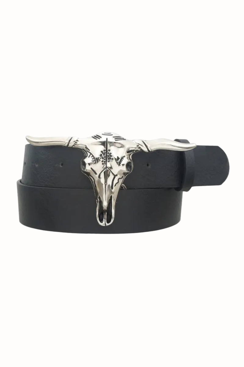 Luna Longhorn 3D Buckle Belt | Black