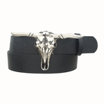 Luna Longhorn 3D Buckle Belt | Black