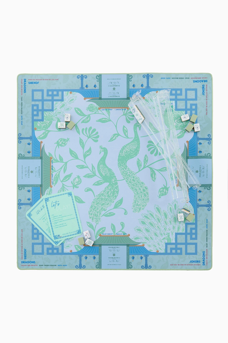 Placemat with dragon design on a blue background