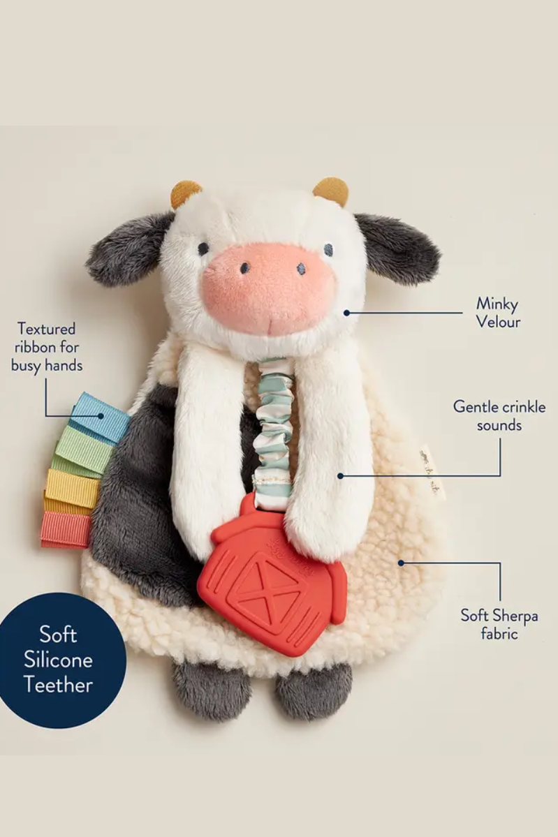 Itzy Lovey™ Plush and Teether Toy | Carmen the Cow