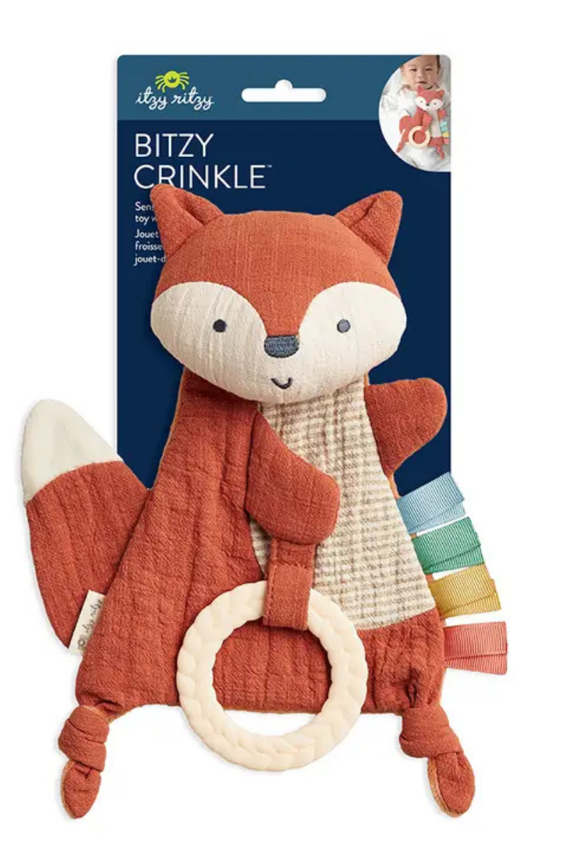 Fox Bitzy Crinkle™ Sensory Toy with Teether