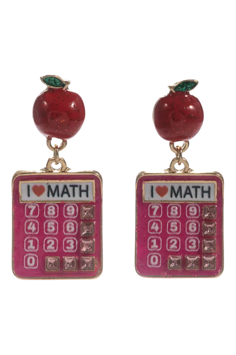 Apple & Calculator Teacher Earrings