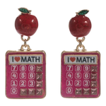 Apple & Calculator Teacher Earrings