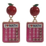 Apple & Calculator Teacher Earrings