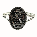 Western Etched Running Horse Cuff Bracelet