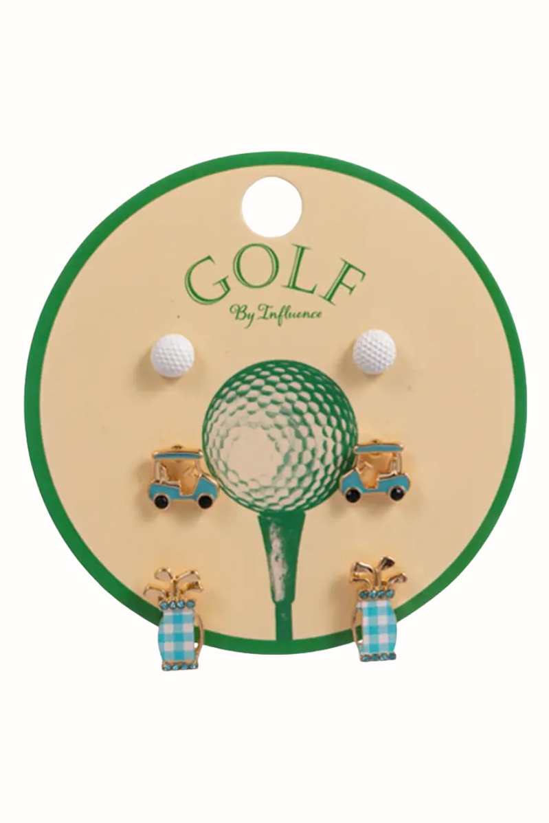Golf Day Trio Post Earrings