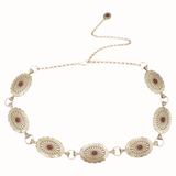 Southwestern Oval Linked Concho Chain Belt
