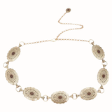 Southwestern Oval Linked Concho Chain Belt