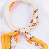 Boho Daisy Silky Bandana Square Scarf