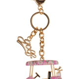Golf Cart Shaped Enamel Bag Charm