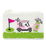 Golf Cart Seed Beaded Coin Purse