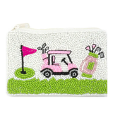 Golf Cart Seed Beaded Coin Purse