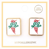 Mahjong Tile Post Earrings