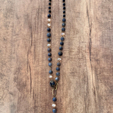 Drusy Quartz Beaded Pendant Necklace