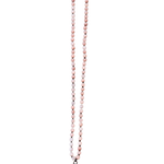 Necklace with pink beads and a colorful pendant on a white background
